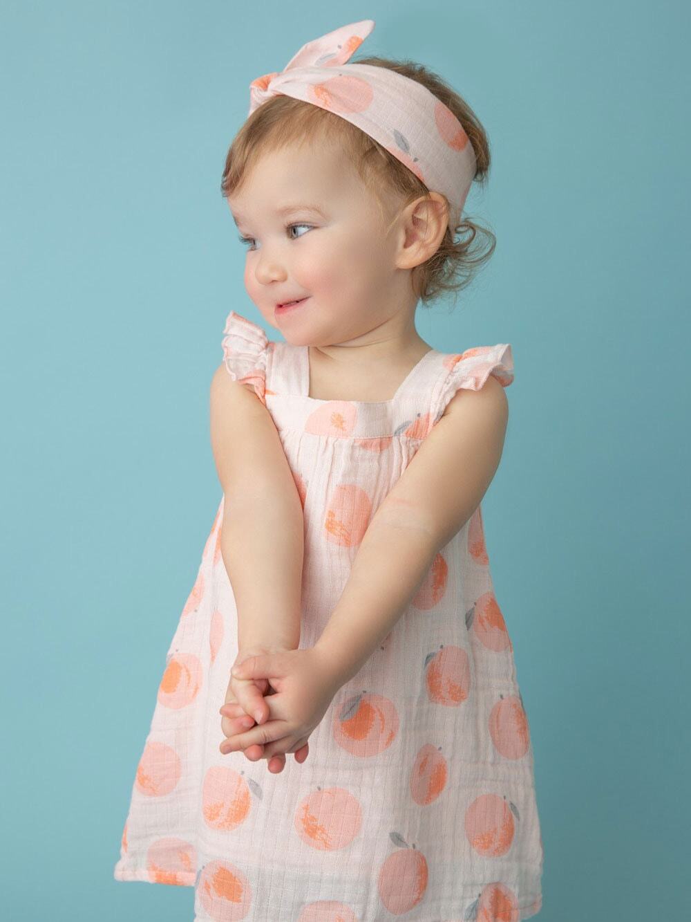 Adorable Angel Dear Peachy Ruffle Baby Girl Sundress